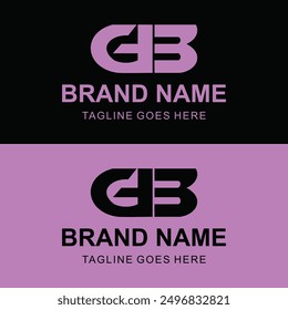 GB letters Logo with negative space design. Letter with geometric typography. Creative Vector Illustration with letters.