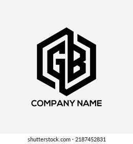 Monograma de la plantilla de diseño del logotipo de GB
