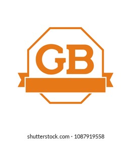 GB logo initial letter design template vector