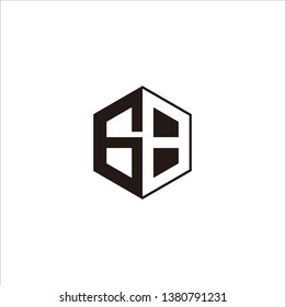 GB Logo Initial Monogram Negative Space Designs Modern Templete with Black color and White Background