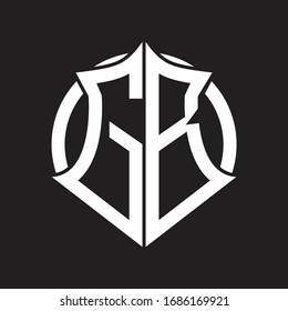 Monograma del logotipo GB con emblema y plantilla de diseño redondeado en círculo