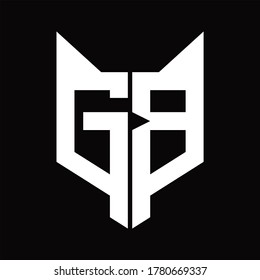 GB Logo monogram with fox head shape design template