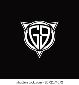 GB Logo monogram isolated with circle shape and three arrow design template
