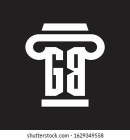 GB Logo monogram with pillar style design template