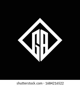 GB logo monogram with square rotate style design template