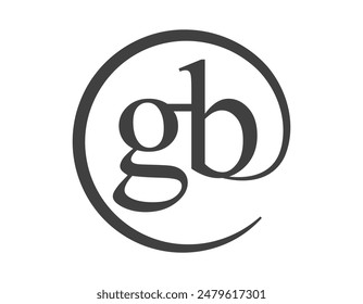 GB logo from two letter with circle shape email sign style. G and B round logotype of business company for brand identity.