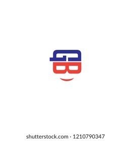 GB logo vector with face shaped