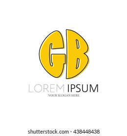 GB Logo. Vector Graphic Sphere Branding Letter Element. White Background