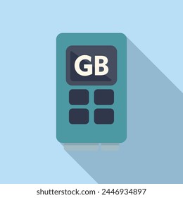 Gb memory board icon flat vector. Solid machine. Computer disk device