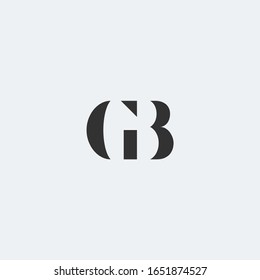 GB Monogram Logo Stencil Style In Black