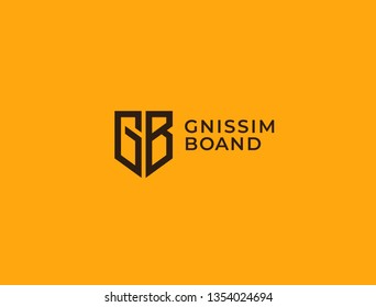 GB. Monogram of Two letters G&B . Luxury, simple, minimal and elegant GB logo design. Vector illustration template.