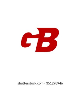 GB negative space letter logo red
