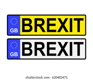 GB number plates with Brexit text

