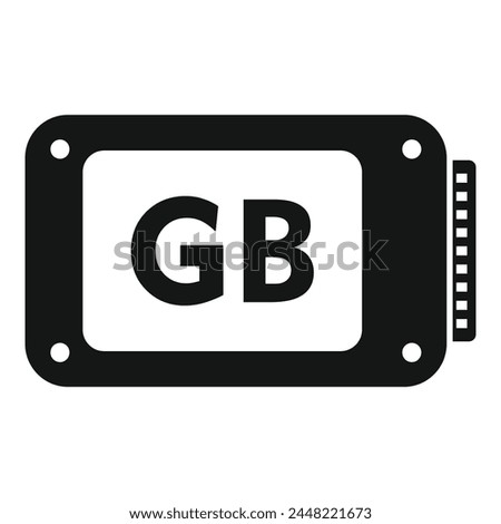 GB storage focus icon simple vector. State backup ssd. Device disk sd