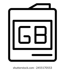 Gb storage icon outline vector. Code megabyte. Data memory