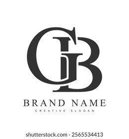 GB trendy logotype template. Initial letter g and b classic font style. Creative logo for company name or identity. Vector illustration.