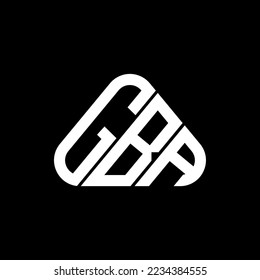 GBA letter logo creative design with vector graphic, GBA simple and modern logo in round triangle shape.