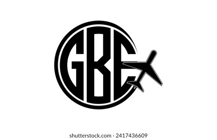 Vector de diseño del logotipo del círculo de la agencia de viajes GBE. hajj Umrah agencia, abstract, agencia de turismo, guía turística, emiratos, aerolíneas, vuelo en avión, negocios, monograma, marca, empresa