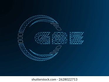 Diseño de Vector de logotipo de letra de polietileno baja GBE. Diseño de logotipo de poliéster inferior GBE. Logotipo de poliéster bajo.