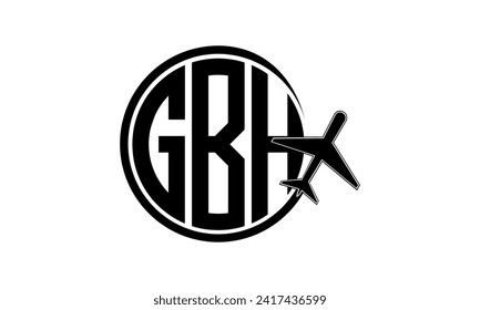 GBH pantalla de diseño del logotipo de círculo de la agencia de viajes y tour de cartas iniciales. hajj Umrah agencia, abstract, agencia de turismo, guía turística, emiratos, aerolíneas, vuelo en avión, negocios, monograma, marca, empresa