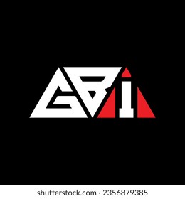 Diseño del logotipo de la letra triangular GBI con forma triangular. Monograma de diseño del logotipo del triángulo GBI. Plantilla de logotipo vectorial de triángulo GBI con color rojo. Logo triangular de GBI Diseño sencillo, elegante y lujoso.