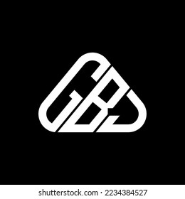GBJ letter logo creative design with vector graphic, GBJ simple and modern logo in round triangle shape.