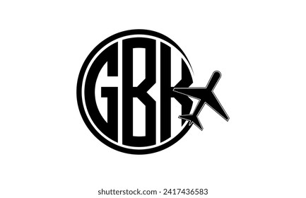 GBK pantalla de diseño del logotipo de círculo de la agencia de viajes y tour de cartas iniciales. hajj Umrah agencia, abstract, agencia de turismo, guía turística, emiratos, aerolíneas, vuelo en avión, negocios, monograma, marca, empresa