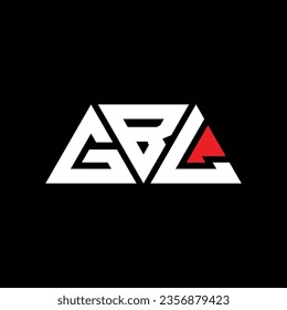 GBL triangle letter logo design with triangle shape. GBL triangle logo design monogram. GBL triangle vector logo template with red color. GBL triangular logo Simple, Elegant, and Luxurious design.
