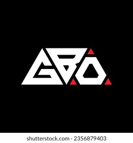 GBO triangle letter logo design with triangle shape. GBO triangle logo design monogram. GBO triangle vector logo template with red color. GBO triangular logo Simple, Elegant, and Luxurious design.