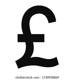 Icono negro GBP. Ilustración vectorial del símbolo de la moneda de la libra británica aislada en fondo blanco