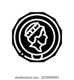 gbp coin glyph icon vector. gbp coin sign. isolated symbol illustration