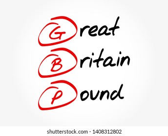 GBP - Great Britain Pound acronym, business concept background