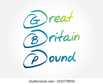 GBP - Great Britain Pound acronym, business concept background