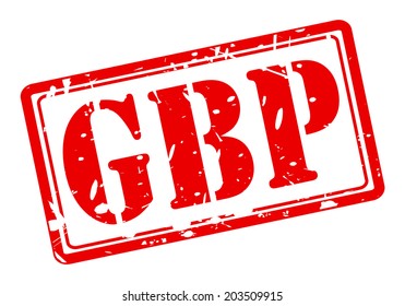 GBP red stamp text on white