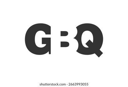 GBQ-Logo-Design. Anfangsbuchstabe G B Q fett Schriftstil für Tech-Startups, Beratung, Corporate Branding. Name des kreativen Unternehmens, Schlagzeilen, Typografie, trendige Logoart. Vektorgrafik.