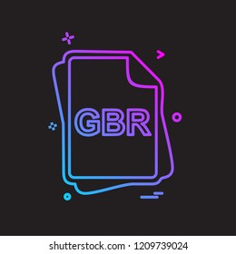 GBR file type icon design vector