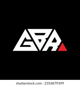 GBR triangle letter logo design with triangle shape. GBR triangle logo design monogram. GBR triangle vector logo template with red color. GBR triangular logo Simple, Elegant, and Luxurious design.