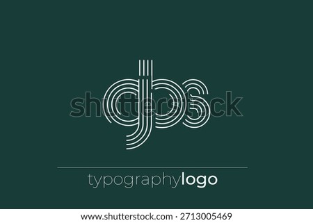 GBS modern geometric typography logo. Modern and stylish composition featuring a monochromatic typography logo illustration designed with intricate lines.
