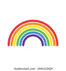 gbt rainbow, gay pride symbol, isolated colored rainbow icon on white background