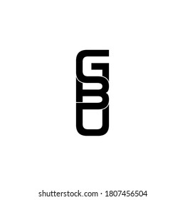 diseño original del logotipo del monograma de la letra gbu