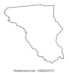 Gbudwe State map, administrative division of South Sudan. Vector illustration.