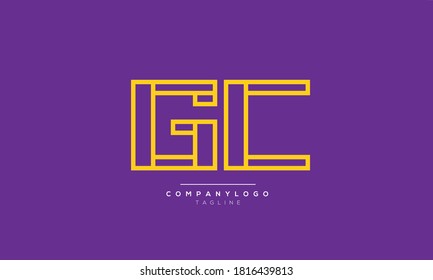 GC abstract initials monogram letter text alphabet logo design