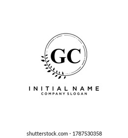 GC Beauty vector initial logo, handwriting logo of initial signature, wedding, fashion, jewerly, boutique, floral and botanical with creative template for any company or business.