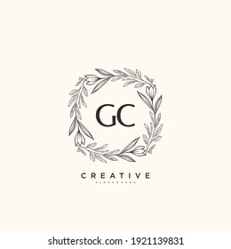 GC Beauty vector initial logo art, handwriting logo of initial signature, wedding, fashion, jewerly, boutique, floral and botanical with creative template for any company or business.