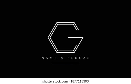 GC CG G C abstract vector logo monogram template