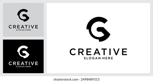 GC or CG initial letter logo design vector template.