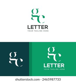 GC, CG letter logo design template elements. Modern abstract digital alphabet letter logo.