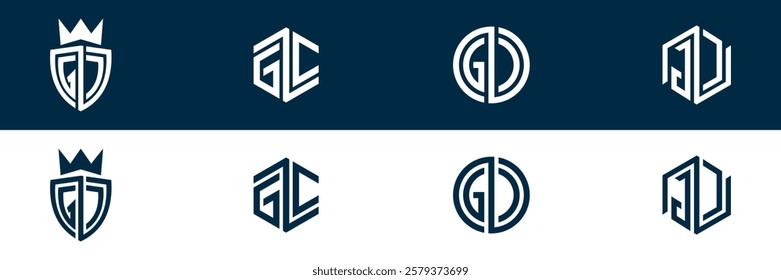 GC CG letter logo set design