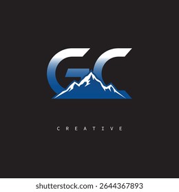  GC Creative Mountain Logo Bold Gradient Letter mark Branding Design for Business Outdoor Brands