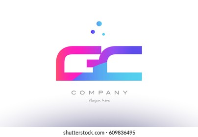 gc g c  creative pink purple blue modern dots creative alphabet gradient company letter logo design vector icon template
